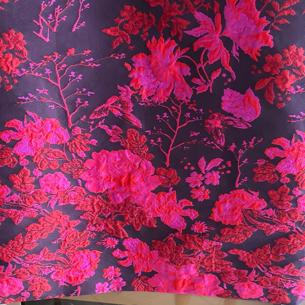Anthropologie Navy Jacket with Fuchsia Floral Jacquard - Picture 7 of 7